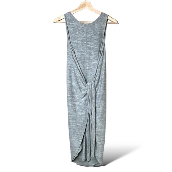 TRIPLE FIVE SOUL Grey Stretch Jersey Knit Front Wrap Sleeveless Dress U S Sz SP - Picture 3 of 10